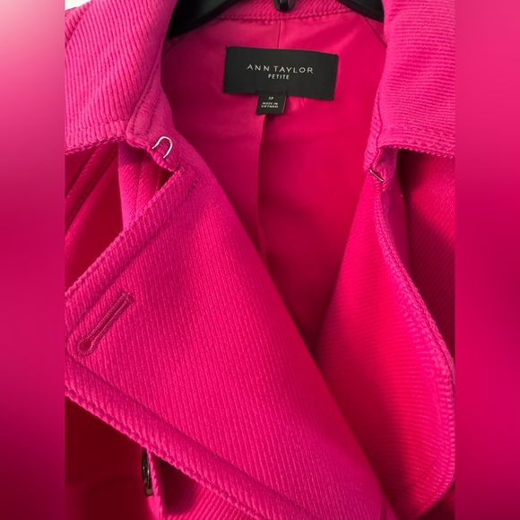 Ann Taylor women’s double breasted trenchcoat in razzle dazzle, petite small. 🩷 - Picture 8 of 13